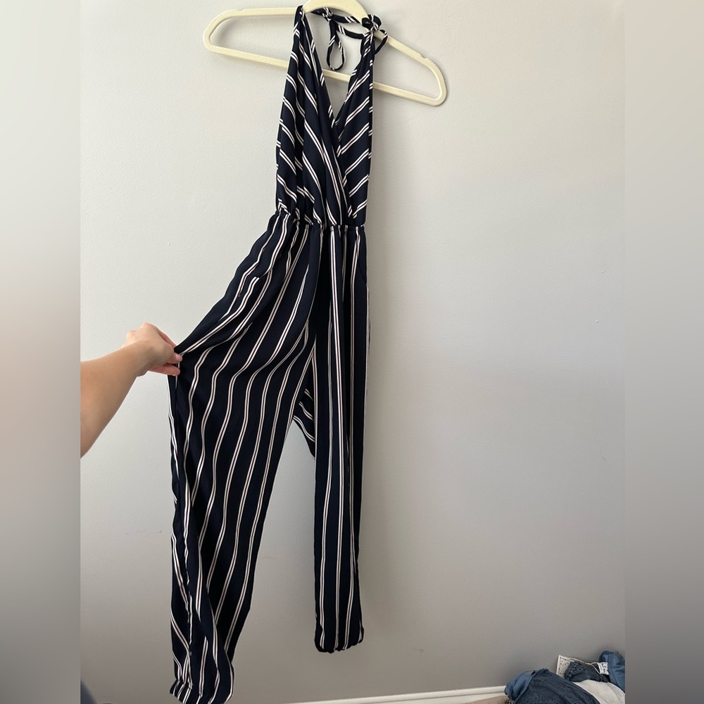 Striped Jumpsuit Navy